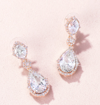 Heirloom Bridal Style #Louise CZ Drop Earrings E018 #0 default thumbnail