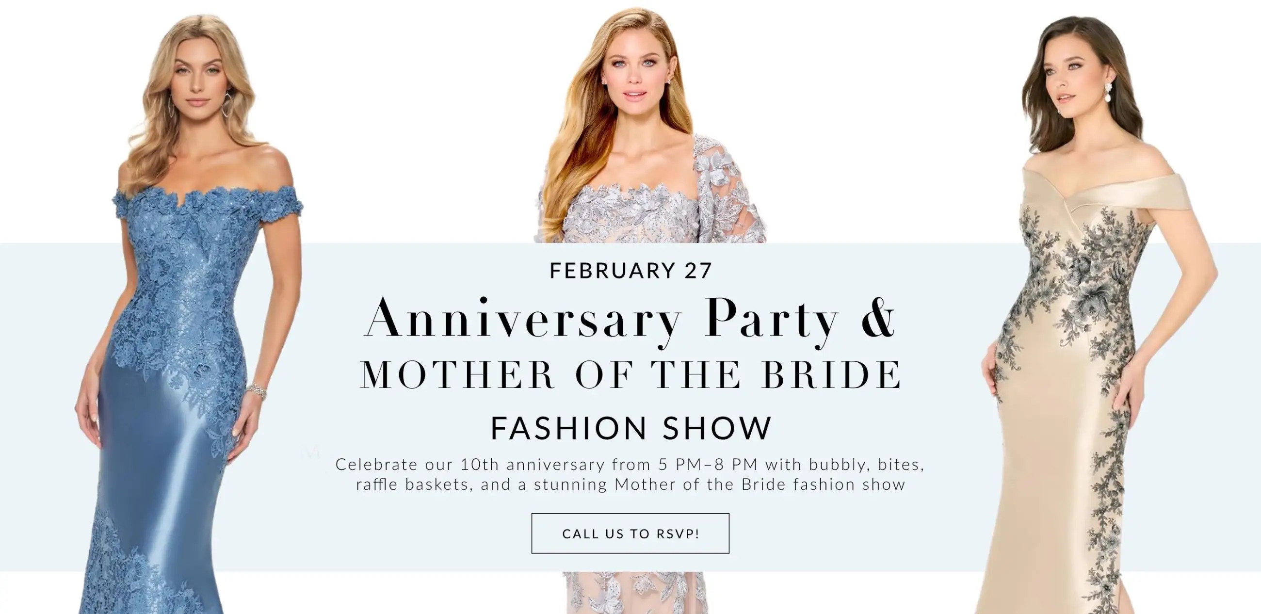 Anniversary Part and Mother of the Bride Fashion Show Event Desktop Banner